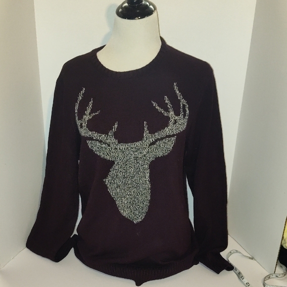 urban pipeline Other - Urban Pipeline Men's Deer Knit Sweater Medium Burgundy Cotton Blend